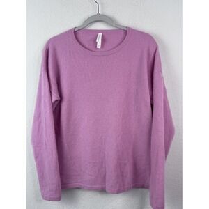 Van Winkle & Co 100% Cashmere Sweater Women's XL Pink Crewneck Quiet Luxury